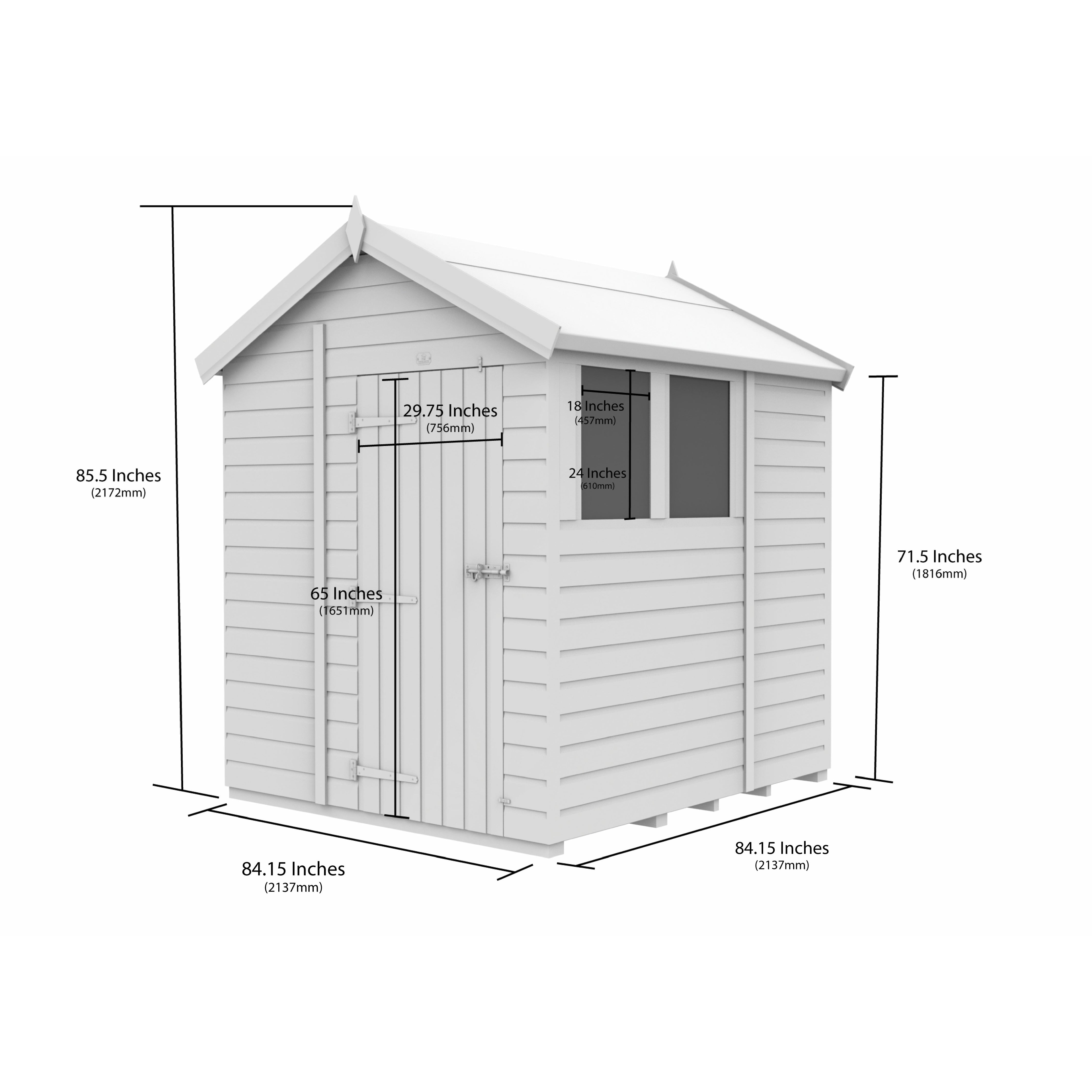 Total Sheds (7x7) Pressure Treated Apex Shed