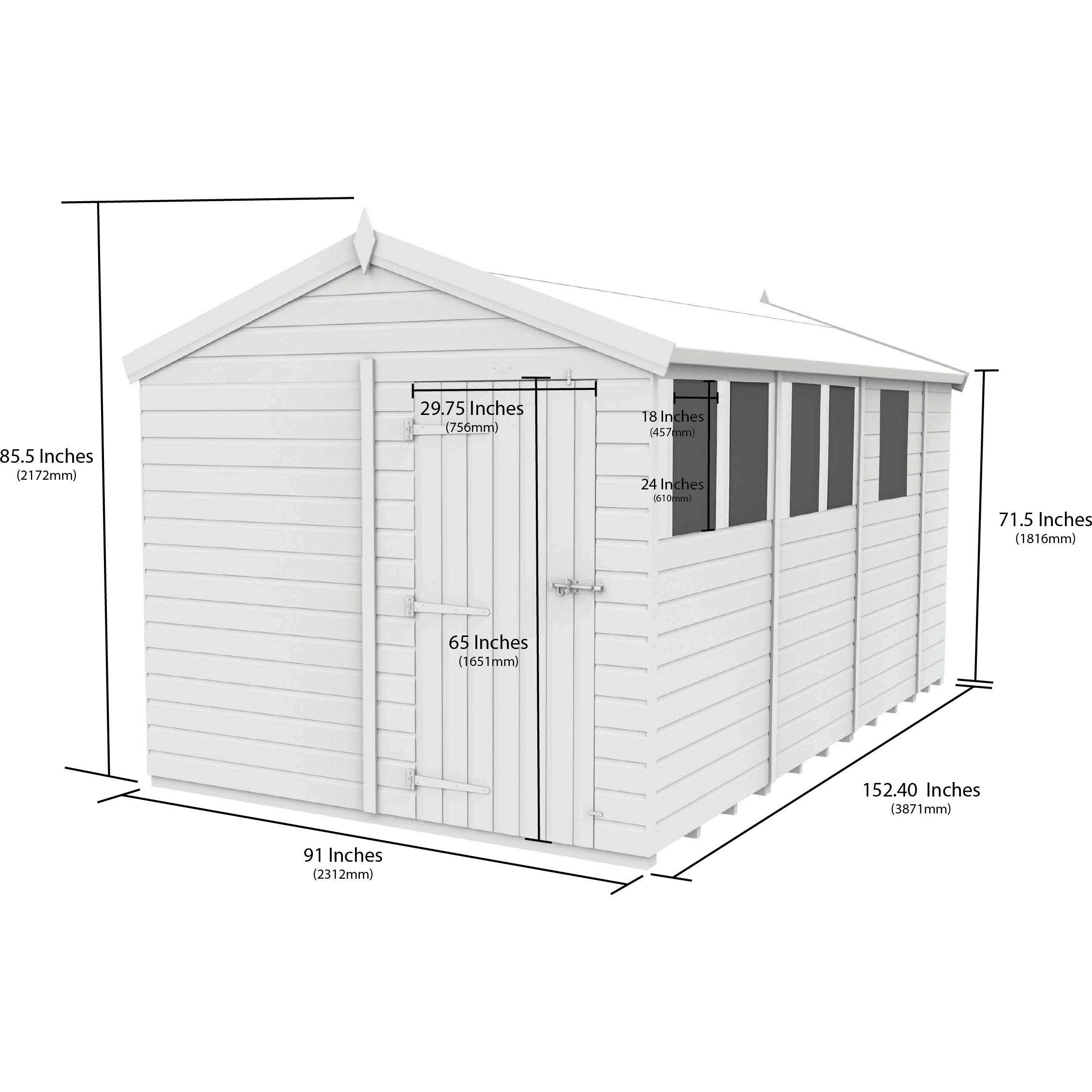 Total Sheds (8x13) Pressure Treated Apex Shed