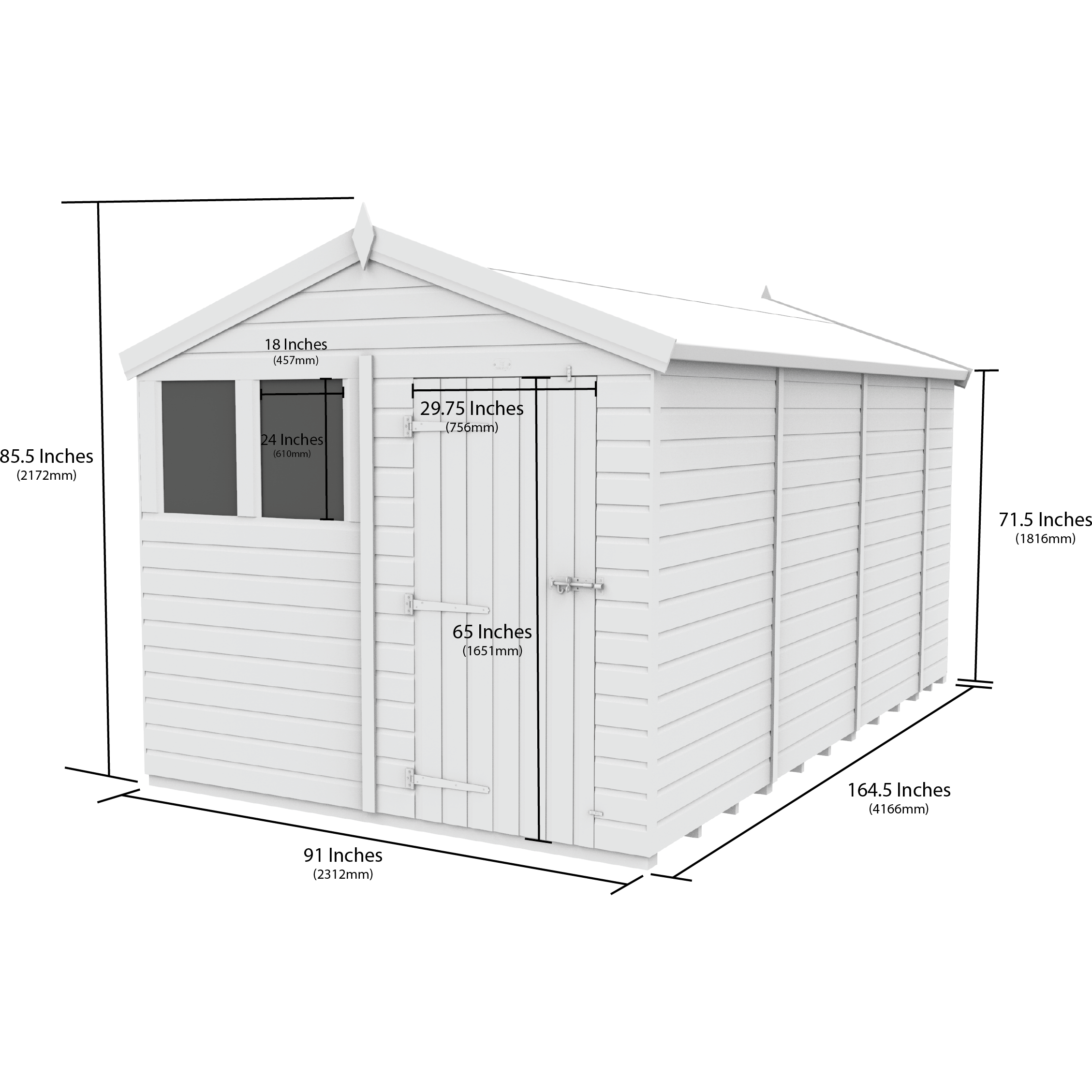 Total Sheds (8x14) Pressure Treated Apex Shed