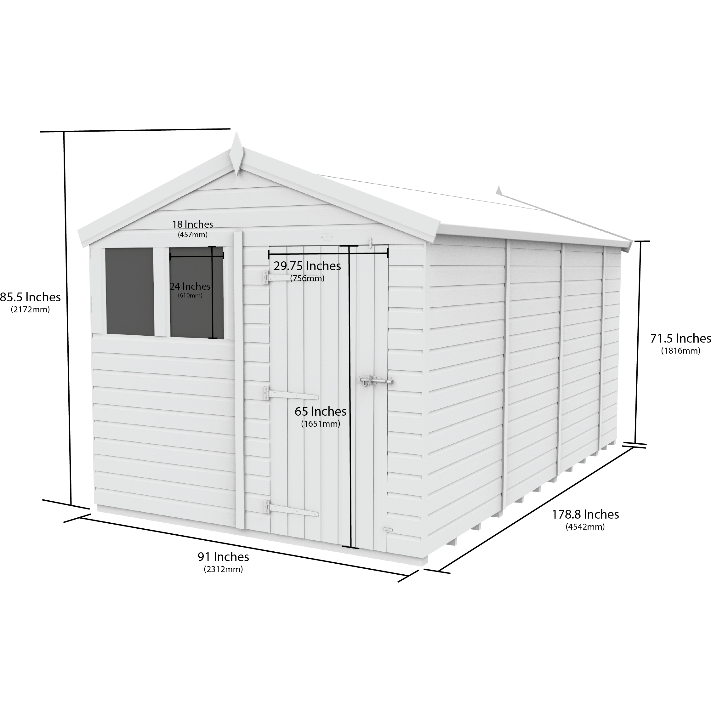 Total Sheds (8x15) Pressure Treated Apex Shed