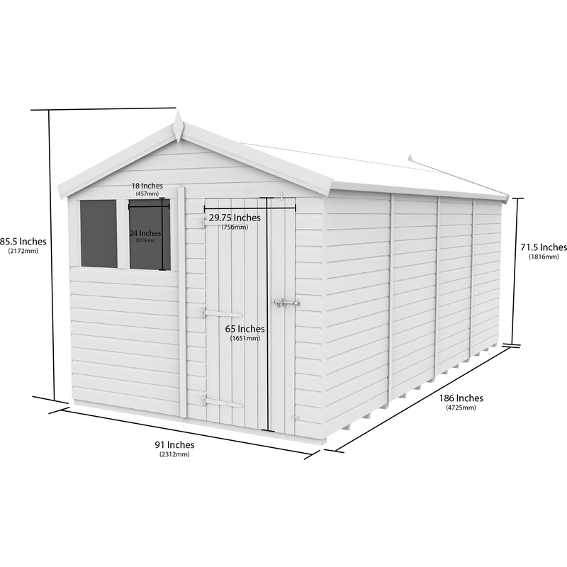 Total Sheds (8x16) Pressure Treated Apex Shed