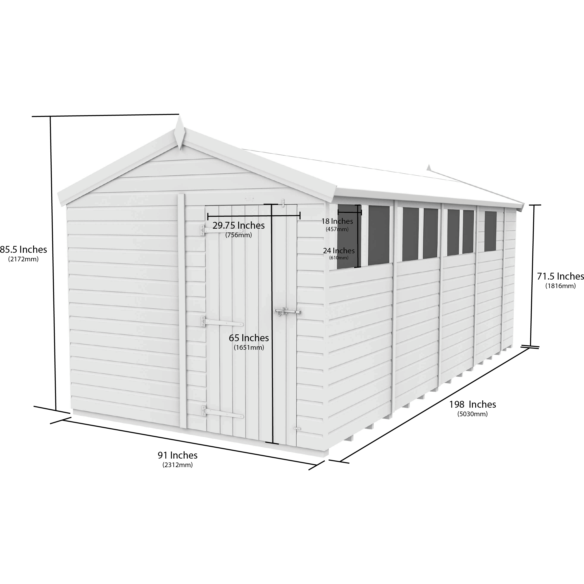 Total Sheds (8x17) Pressure Treated Apex Shed