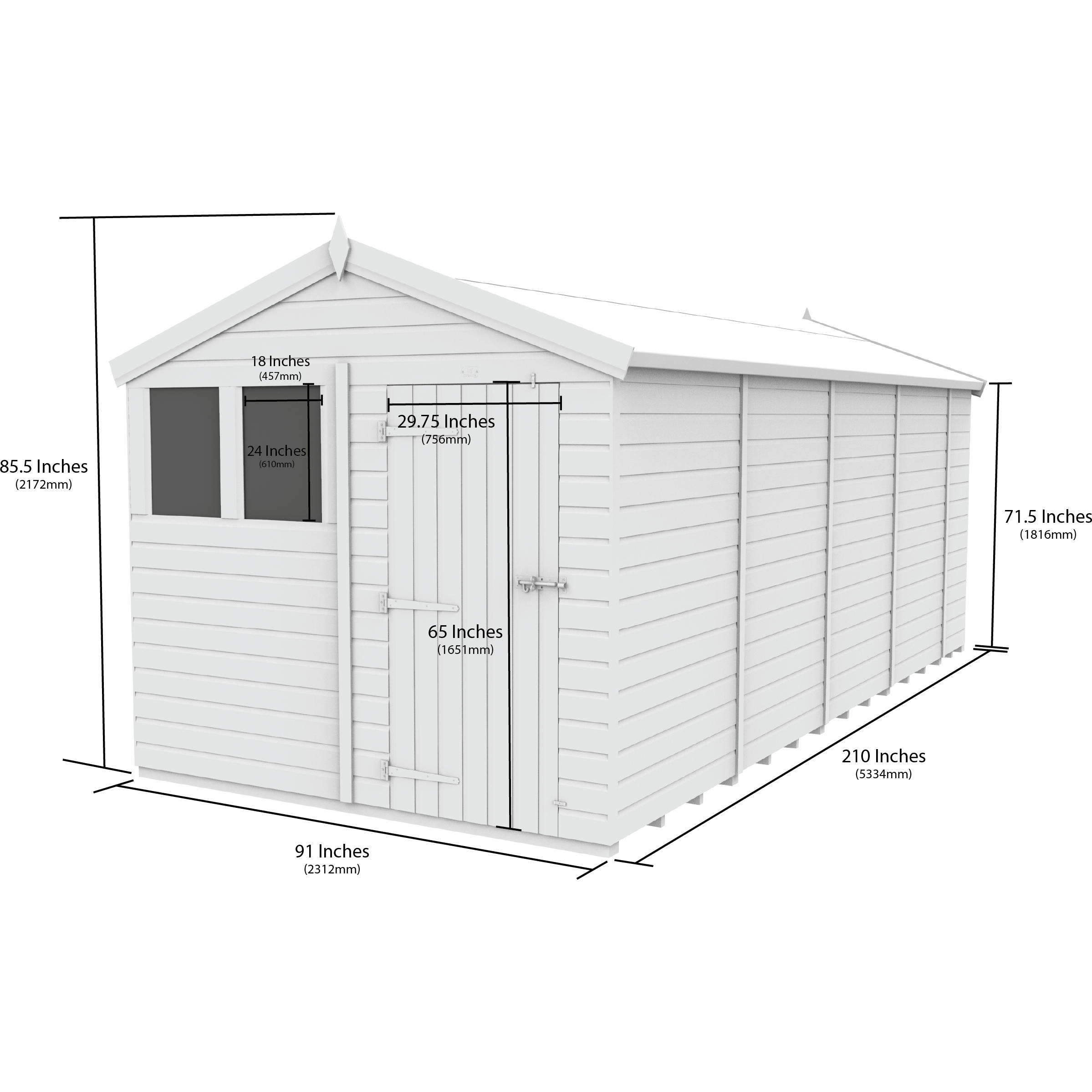 Total Sheds (8x18) Pressure Treated Apex Shed