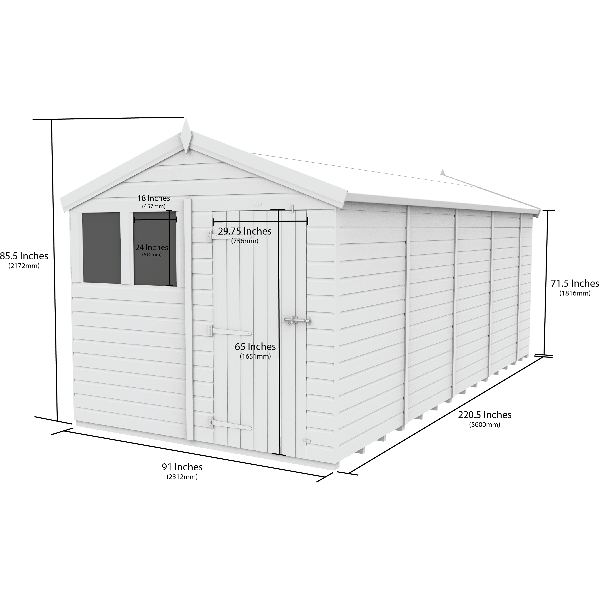 Total Sheds (8x19) Pressure Treated Apex Shed