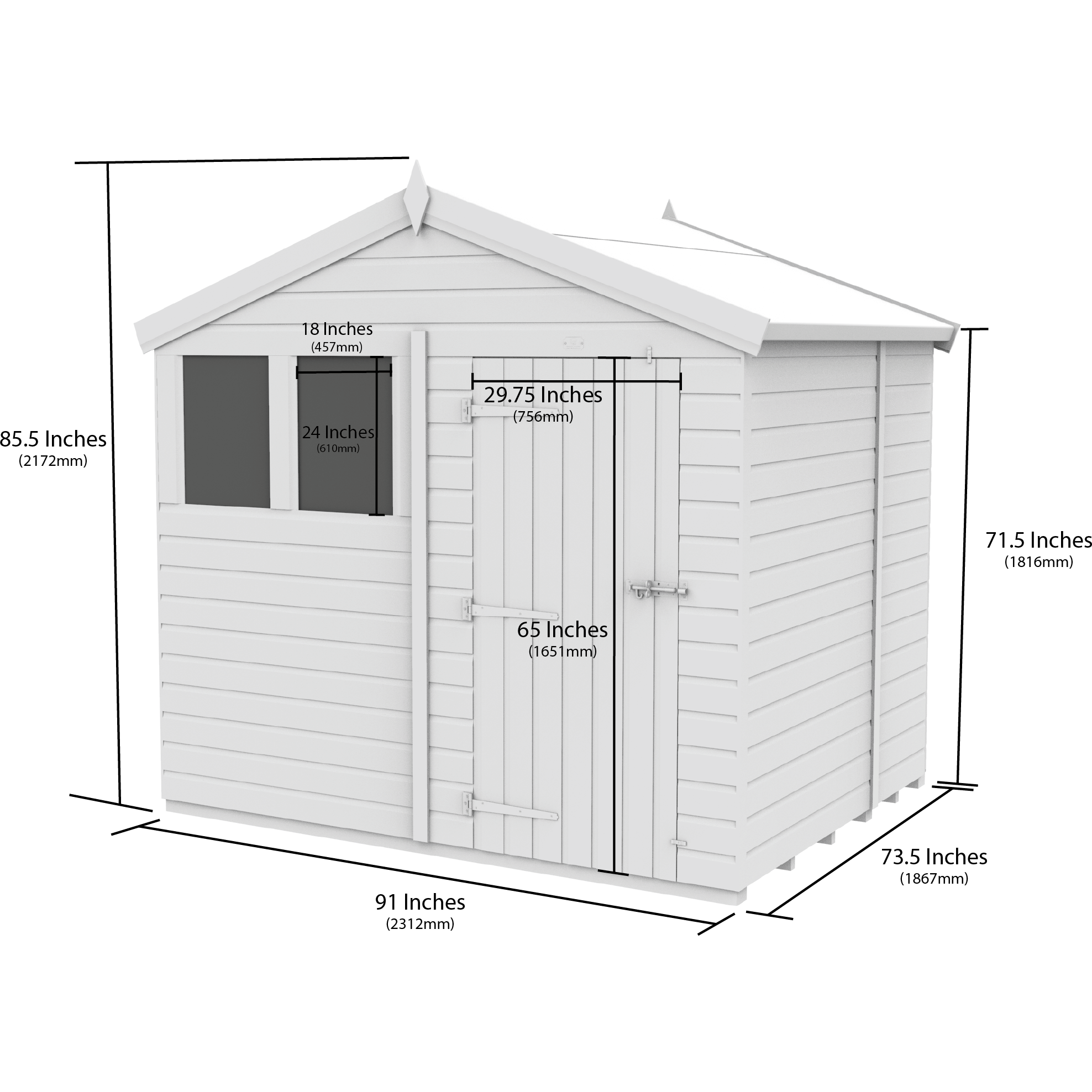 Total Sheds (8x6) Pressure Treated Apex Shed