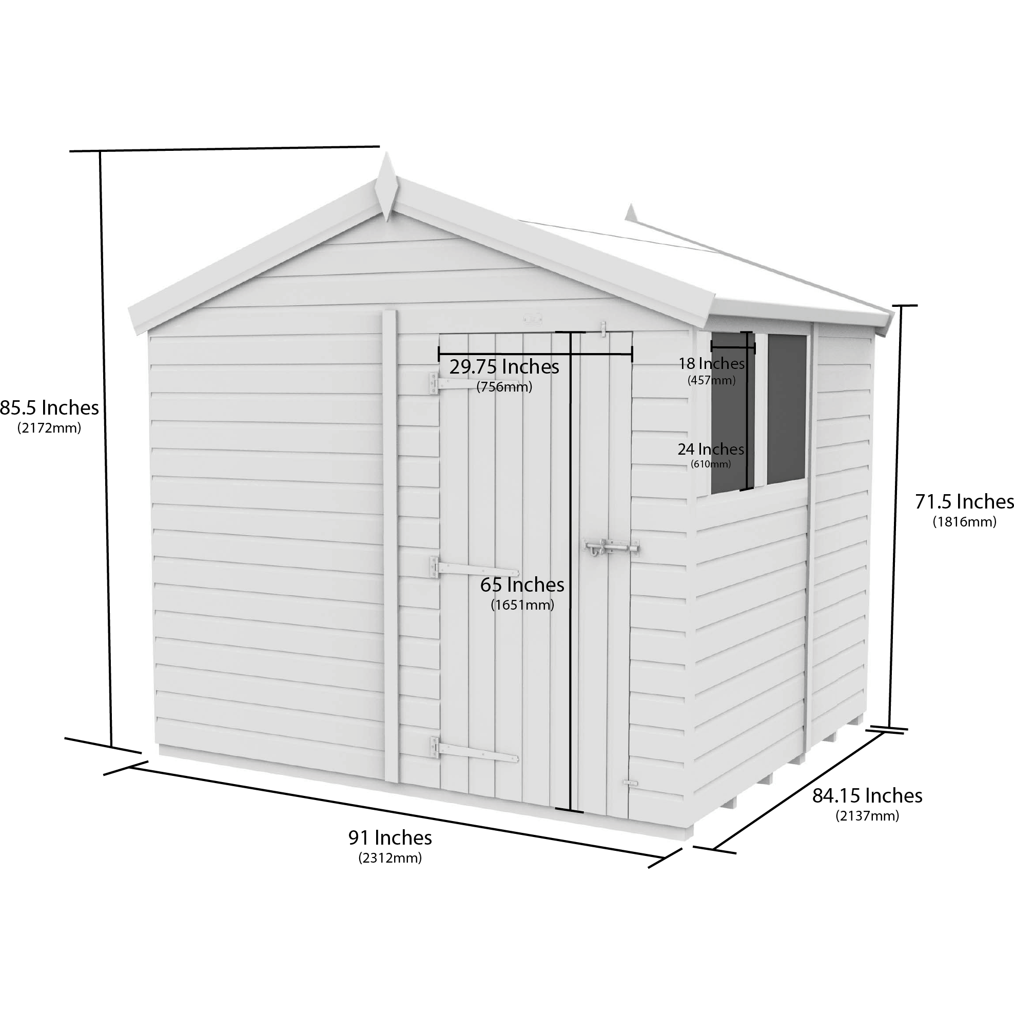 Total Sheds (8x7) Pressure Treated Apex Shed