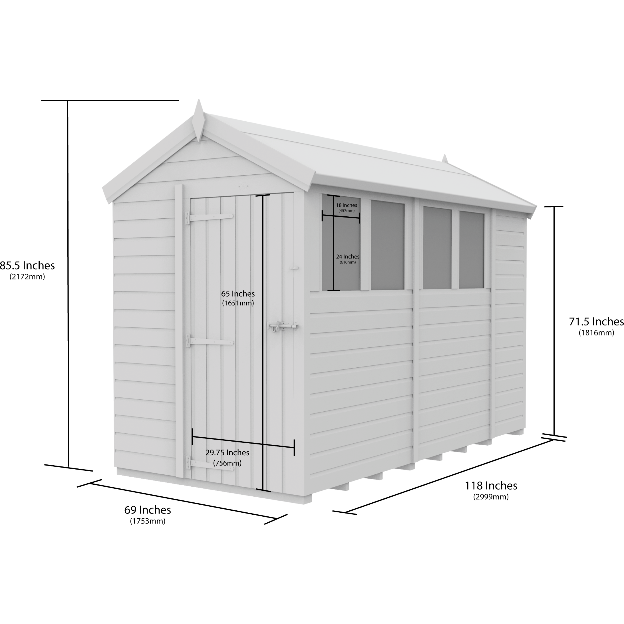 Total Sheds (5x10) Pressure Treated Apex Shed