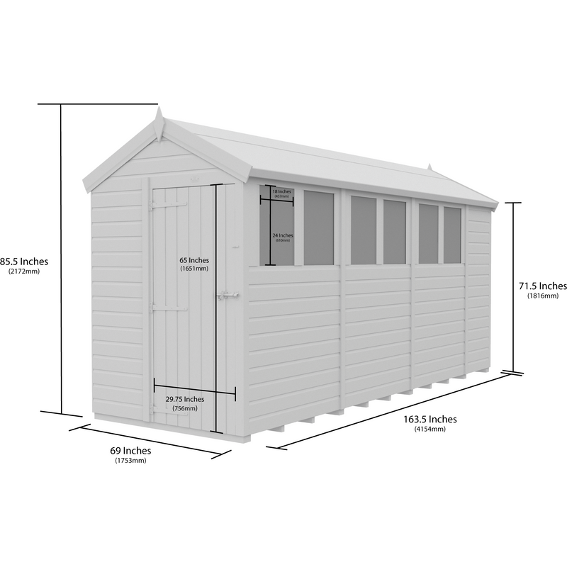 Total Sheds (5x14) Pressure Treated Apex Shed