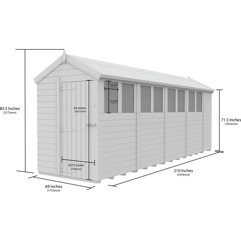 Total Sheds (5x18) Pressure Treated Apex Shed