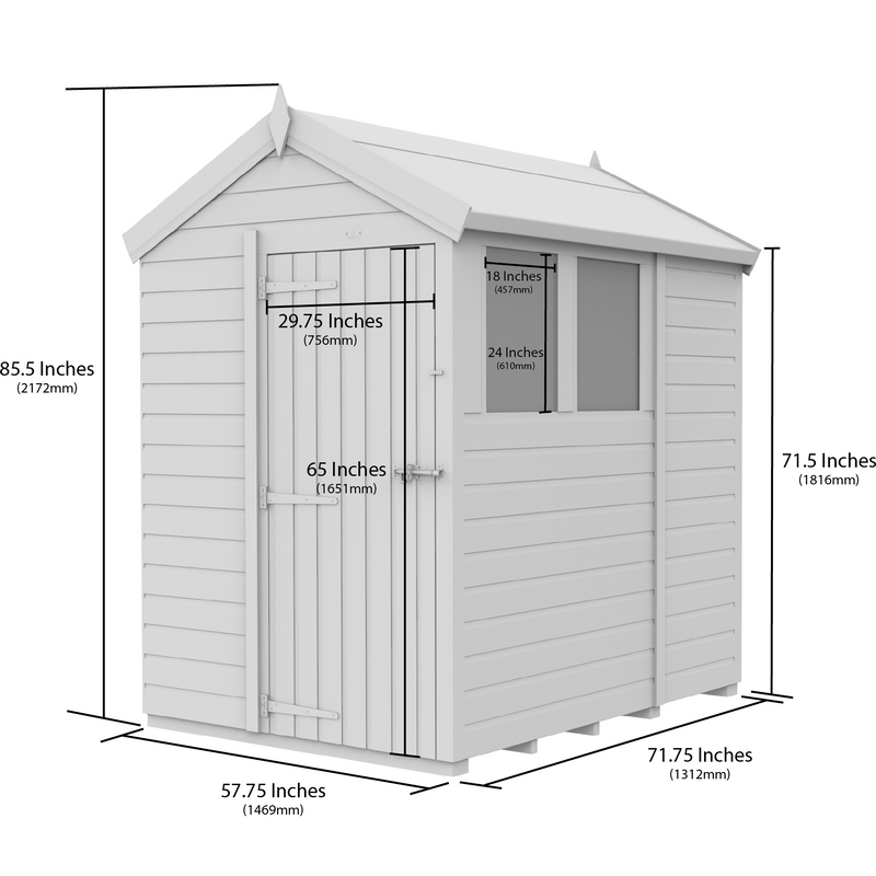 Total Sheds (5x6) Pressure Treated Apex Shed