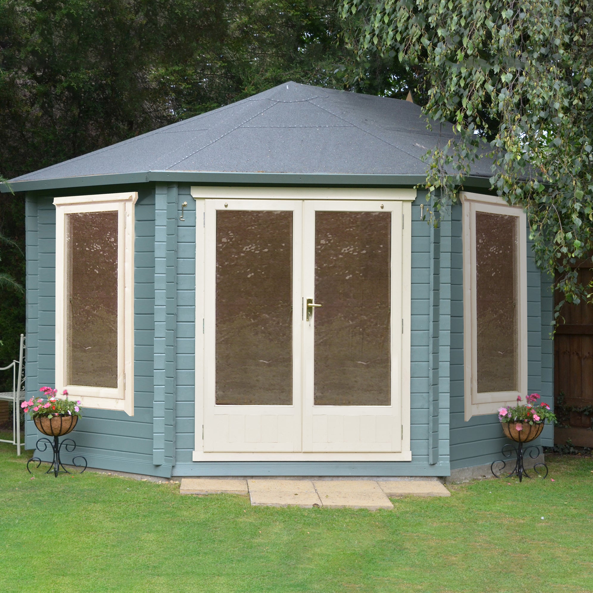 Shire Ardcastle 28mm Corner Log Cabin (10x10) ARDD1010L28-1AA - Outside Store