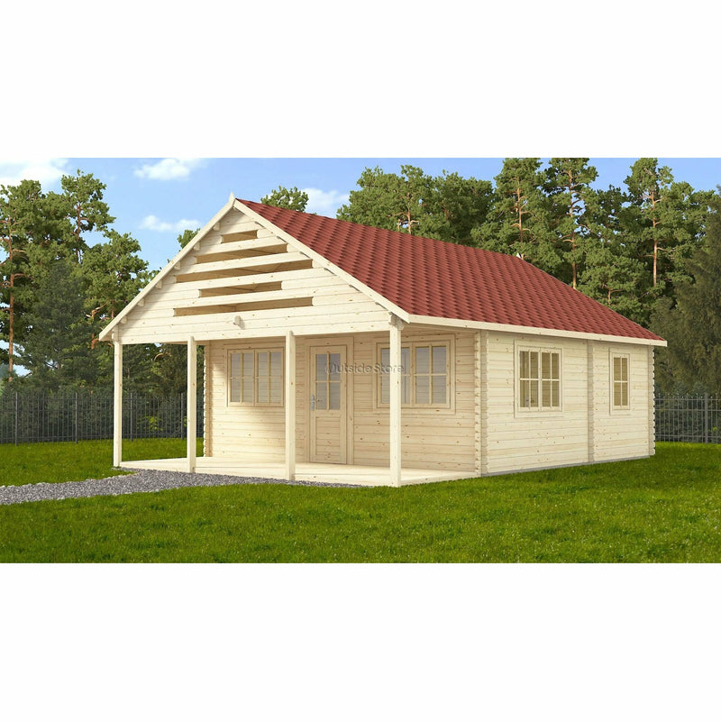 Eurowood (Eurovudas) Aura  Wooden summerhouse 6x8m (20x26), 44mm - Outside Store