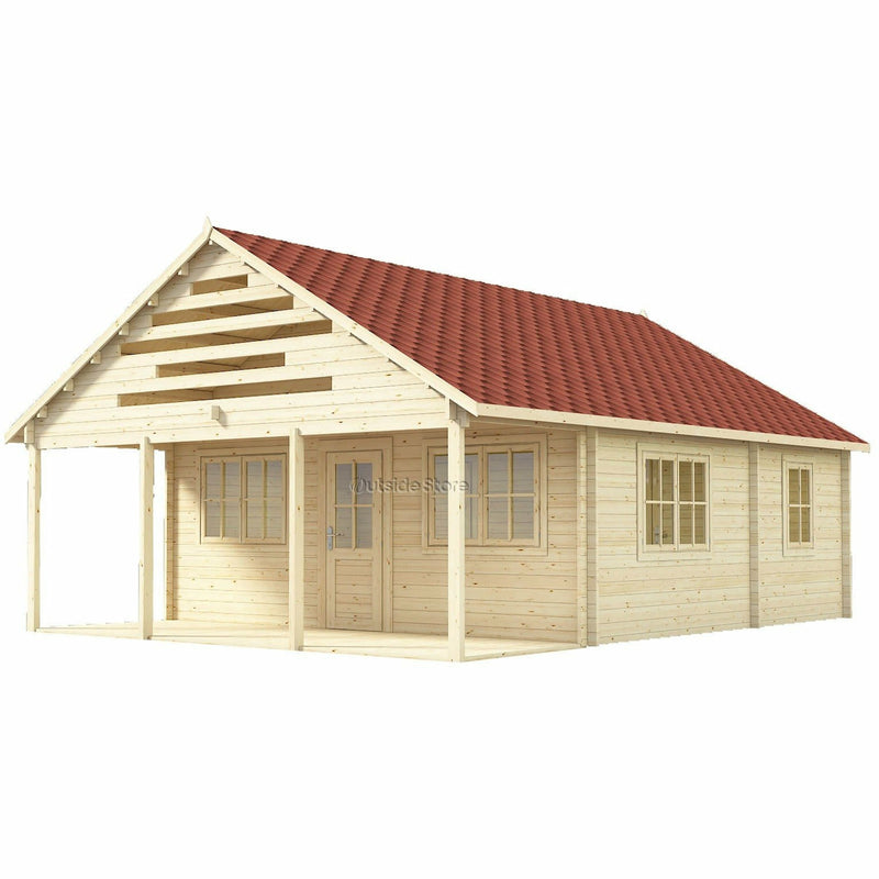 Eurowood (Eurovudas) Aura  Wooden summerhouse 6x8m (20x26), 44mm - Outside Store