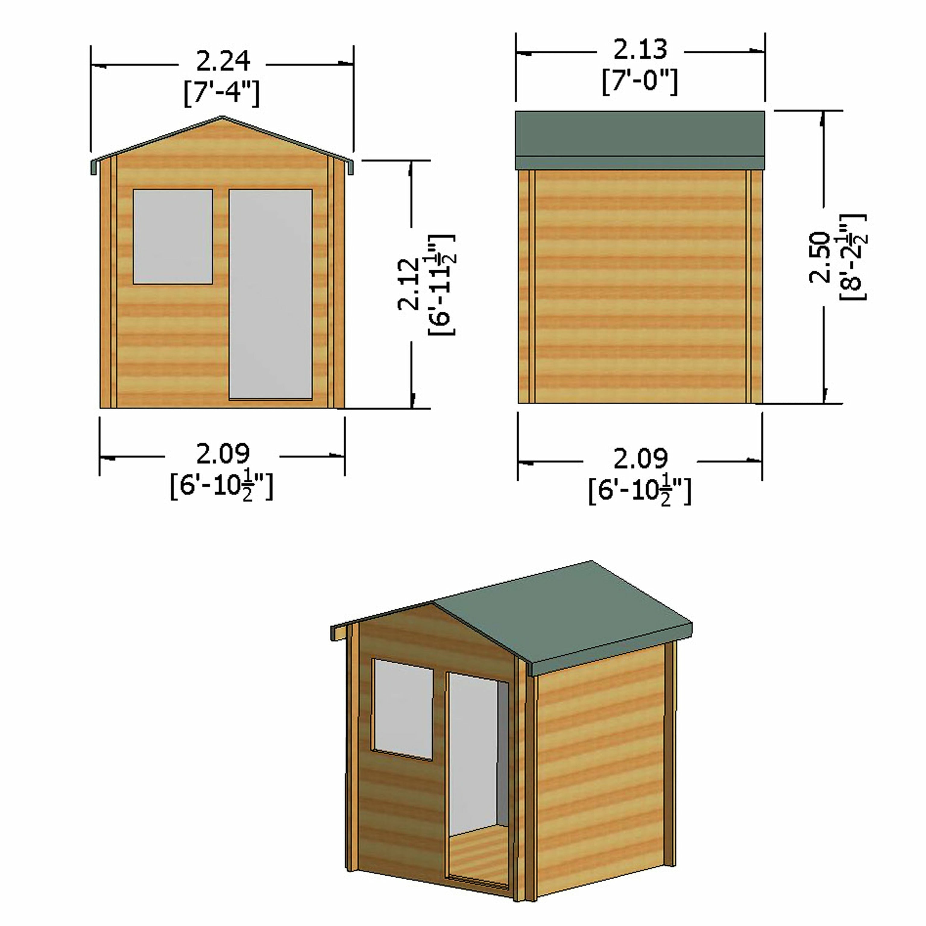 Shire Avesbury (Pembrook) 19mm Log Cabin (7x7) AVES0707L19-1AA 5060437988727 - Outside Store