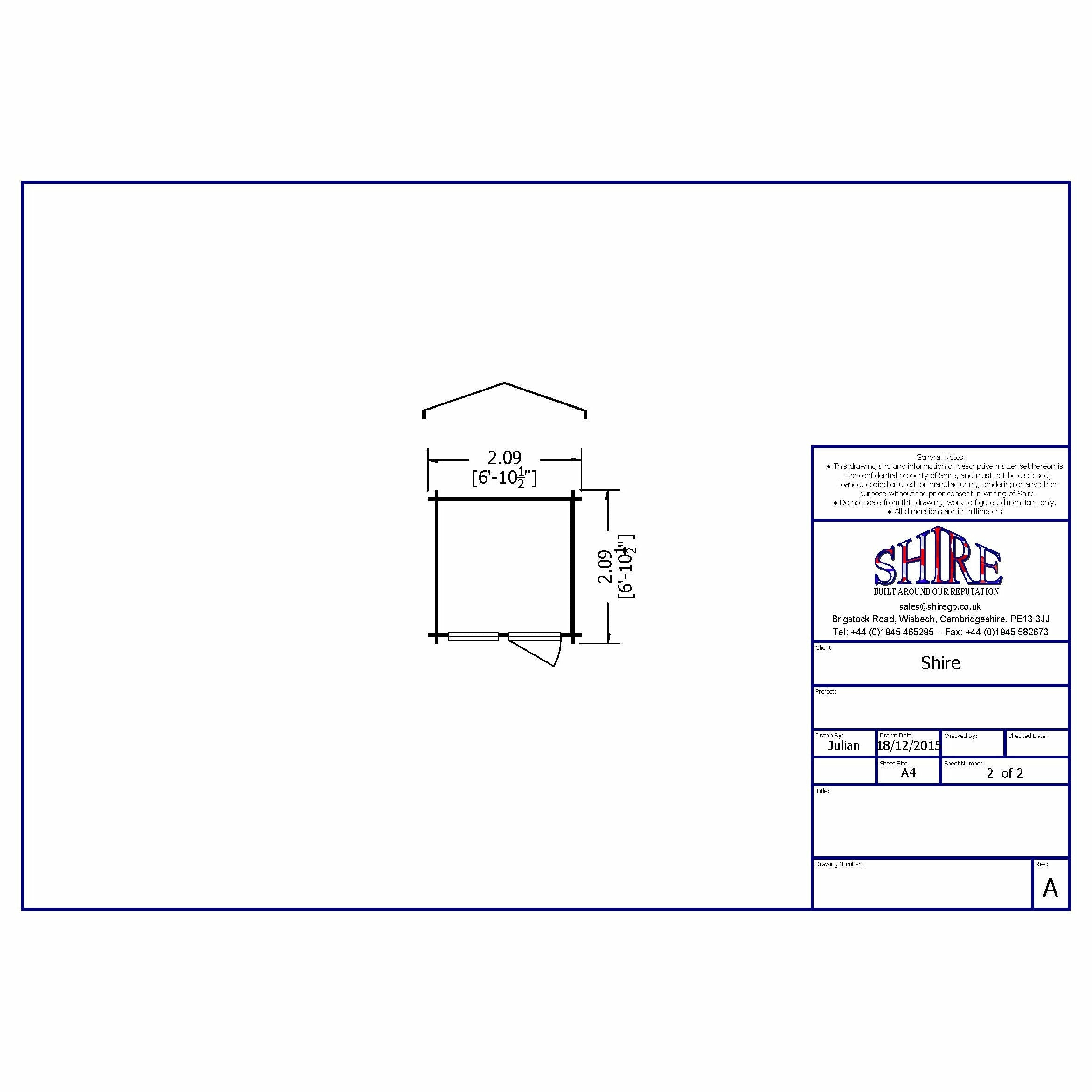 Shire Crinan 19mm Log Cabin (7x7) CRIN0707L19-1AA 5060437988789 - Outside Store