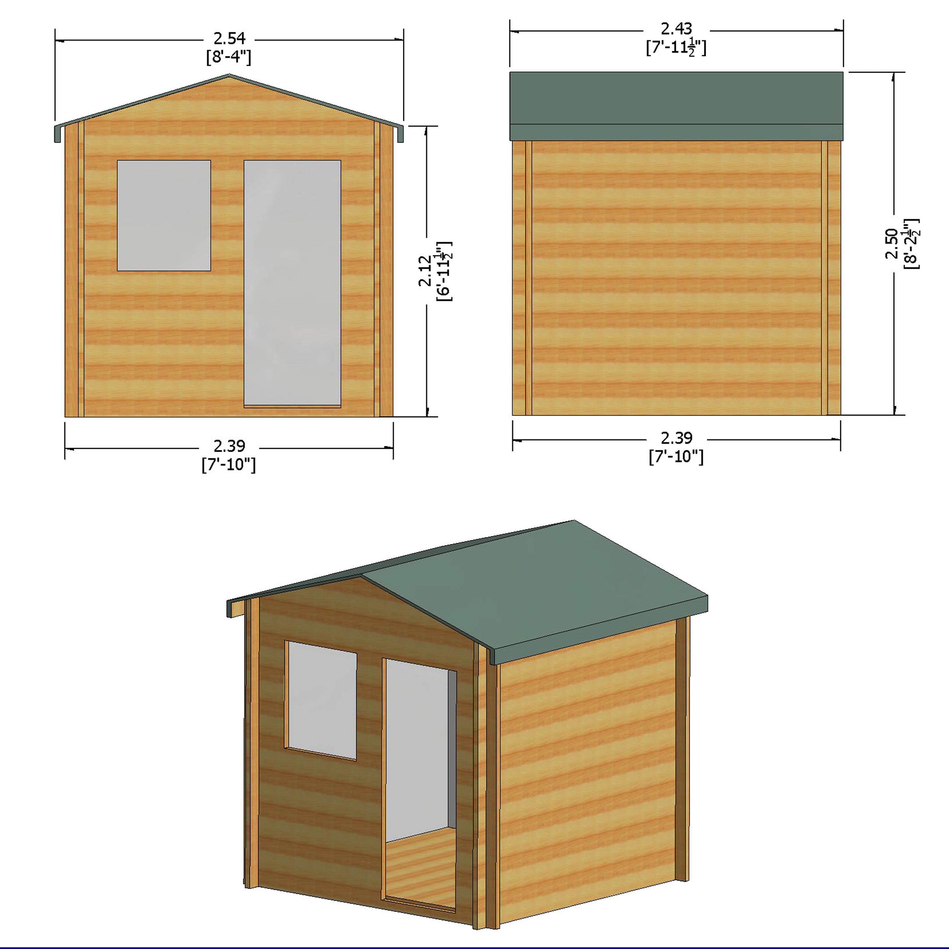 Shire Avesbury 19mm Log Cabin (8x8) AVES0808L19-1AA 5060437988734 - Outside Store