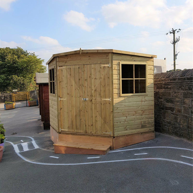 Shire Corner Shed Pressure Treated Shiplap Range Double Door (8x8) CNRS0808PSL-1AA 5060490130248 - Outside Store