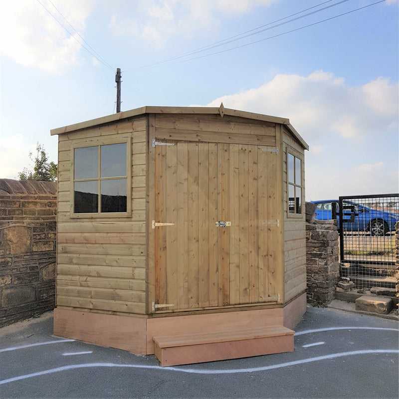 Shire Corner Shed Pressure Treated Shiplap Range Double Door (8x8) CNRS0808PSL-1AA 5060490130248 - Outside Store