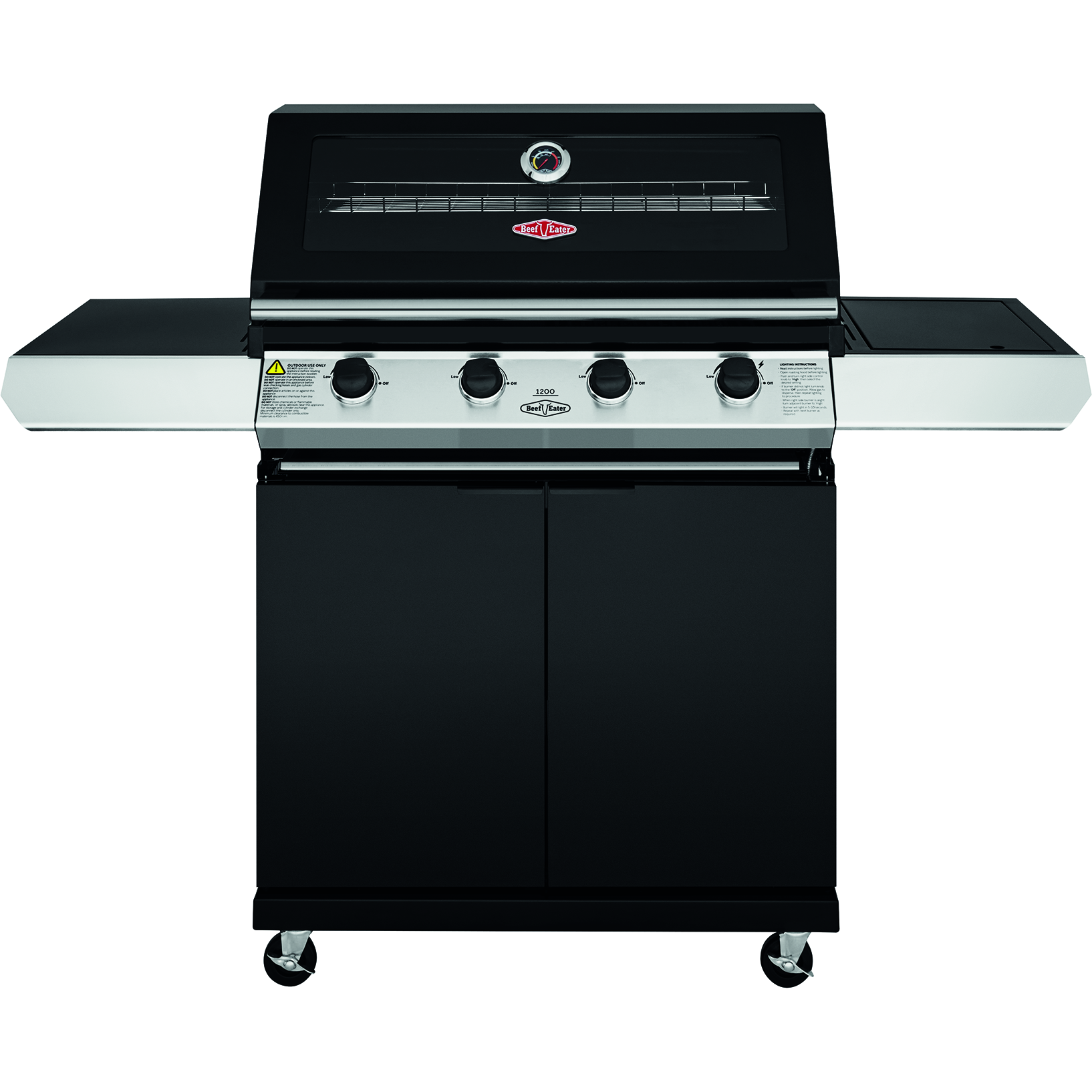 BeefEater 1200E 4 Burner BBQ & Side Burner Trolley (BMG1241BBE 5060569418208)