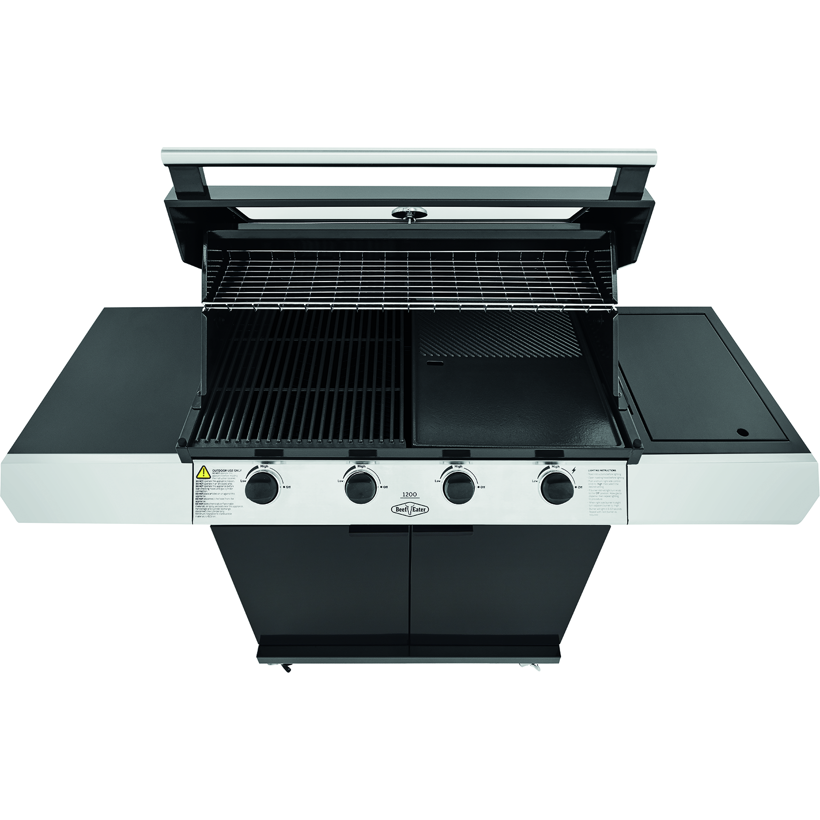 BeefEater 1200E 4 Burner BBQ & Side Burner Trolley (BMG1241BBE 5060569418208)