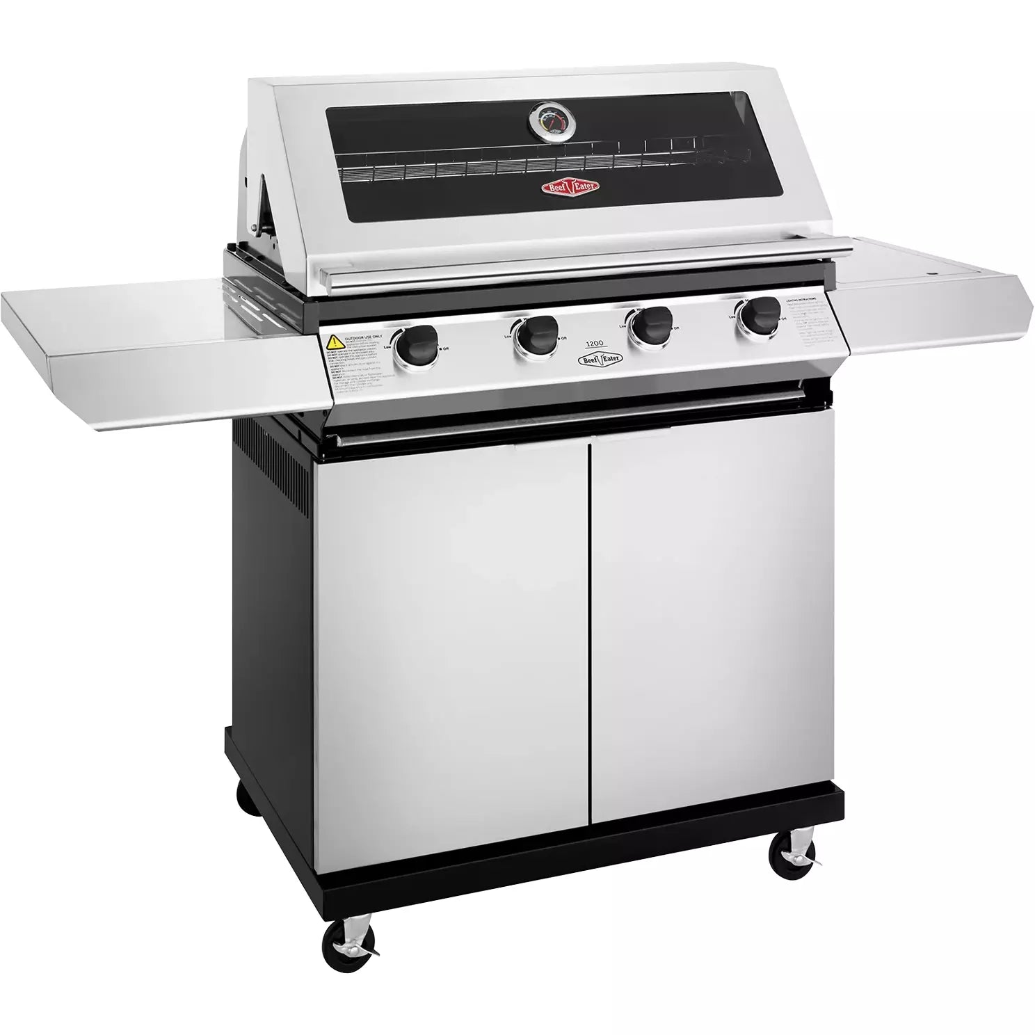 BeefEater 1200S 4 Burner BBQ & Side Burner Trolley (BMG1241SBE 5060569418239)