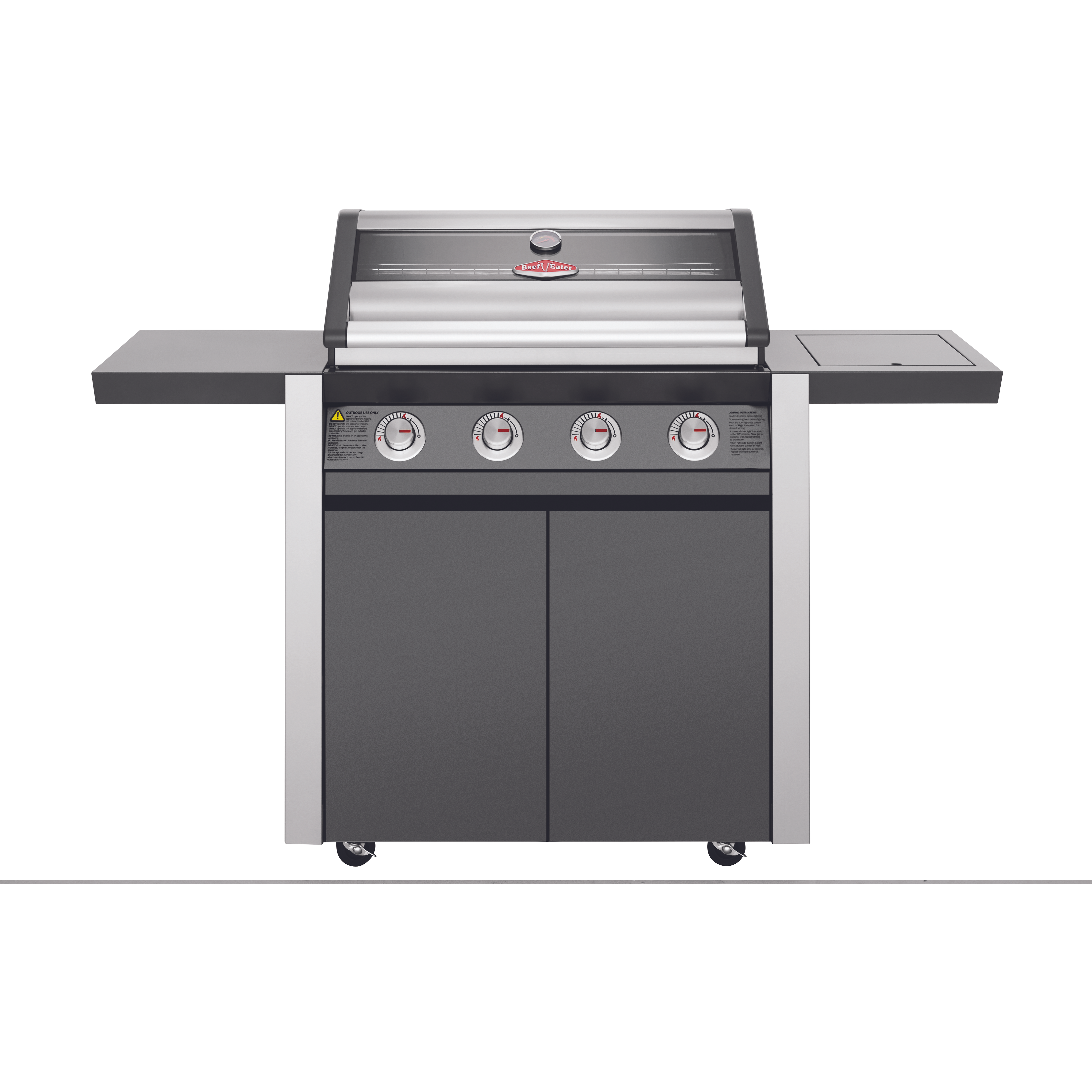 BeefEater 1600E Series - 4 Burner BBQ & Side Burner Trolley (BMG1641BBE 5060912591343)