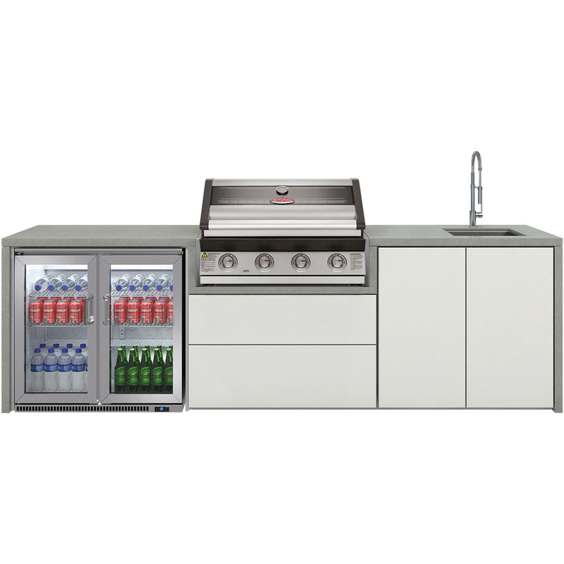 BeefEater Harmony 4 Burner ODK Double Fridge, Sink & Tap Pack (Shell Only - Excludes BBQ & Fridge) (BOK44WG 5060569416761)