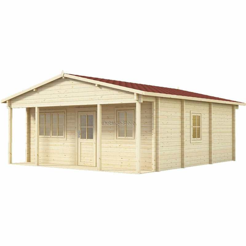 Eurowood (Eurovudas) Baltic Wooden Summerhouse 6x6m (20x20), 68mm - Outside Store