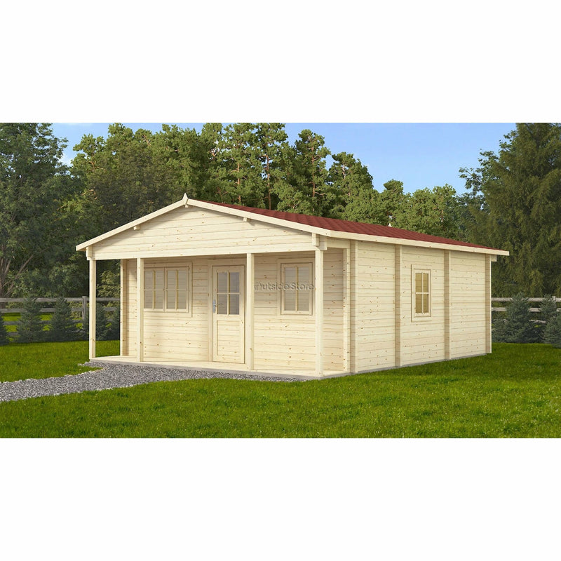 Eurowood (Eurovudas) Baltic Wooden Summerhouse 6x6m (20x20), 68mm - Outside Store