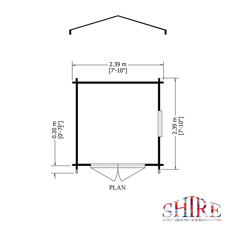 Shire Barnsdale 19mm Log Cabin (8x8) BARS0808L19-1AA 5060437988765 - Outside Store