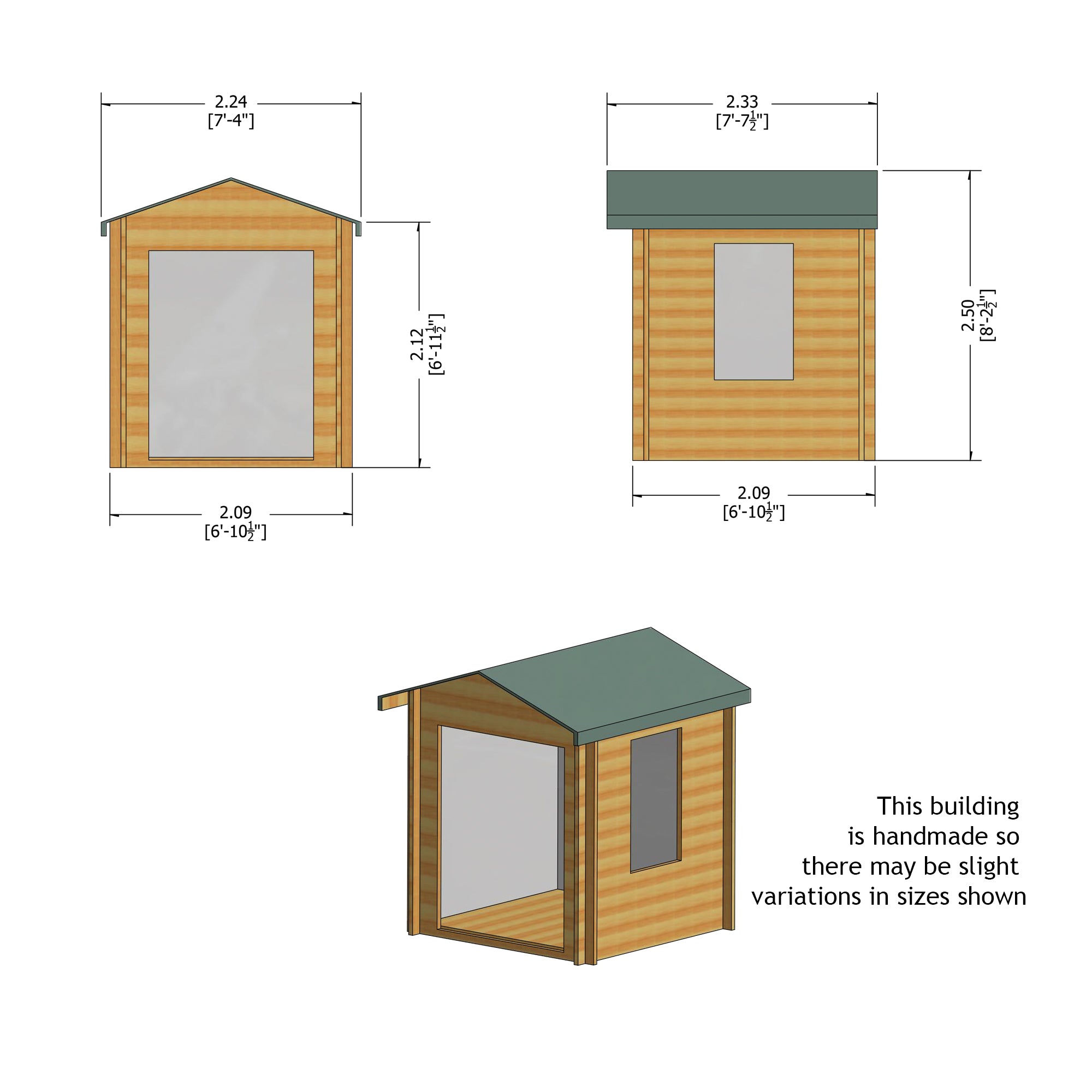 Shire Barnsdale 19mm Log Cabin (7x7) BARS0707L19-1AA 5060437988758 - Outside Store