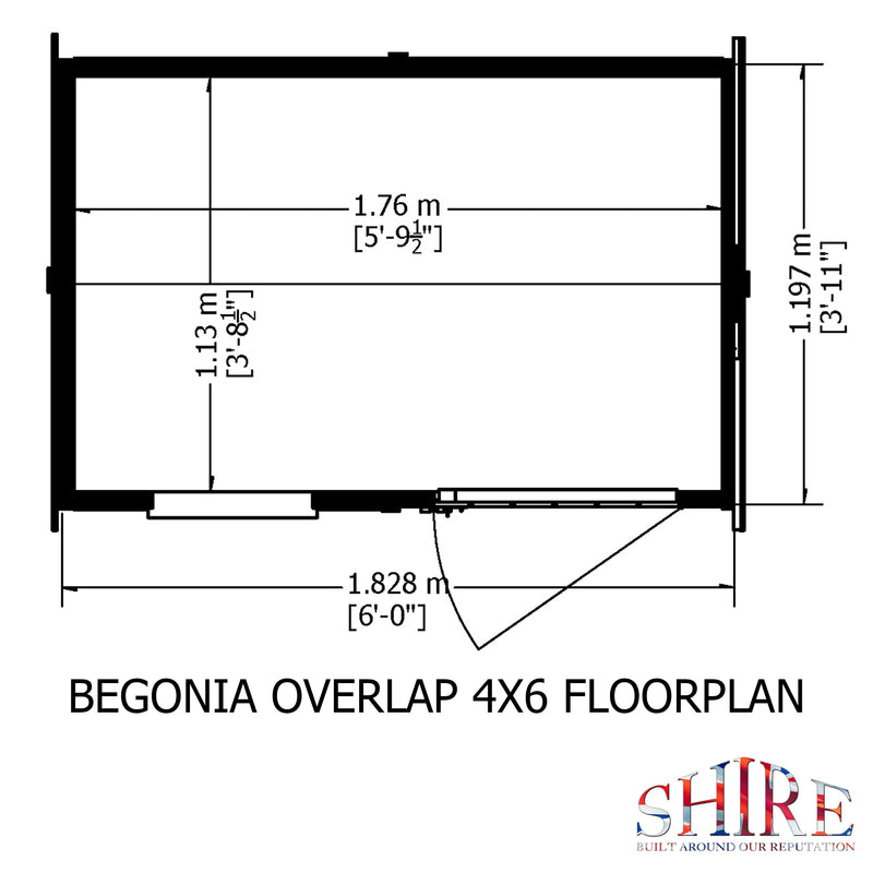 Shire Dip Treated Overlap Shed Single Door Reverse Apex (6x4) OVSR0604DOL-1AA 5060490134468 - Outside Store