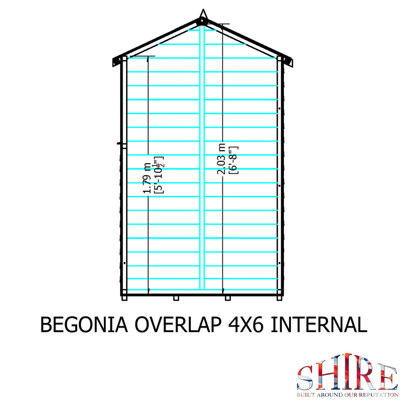 Shire Dip Treated Overlap Shed Single Door Reverse Apex (6x4) OVSR0604DOL-1AA 5060490134468 - Outside Store