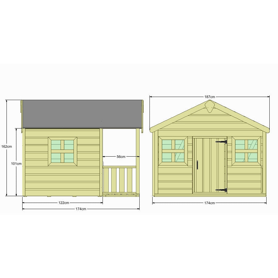 Little Rascals Bella Playhouse with Veranda (6x4)