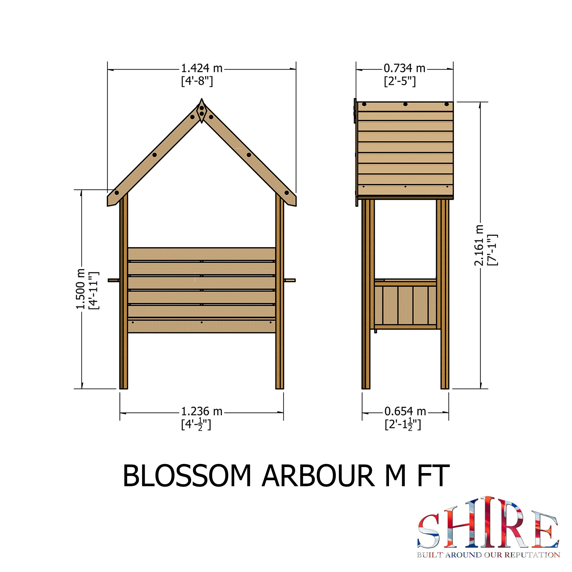 Shire Pressure Treated Blossom Arbour BLOS0101DSL-1AA 5060437987232 - Outside Store