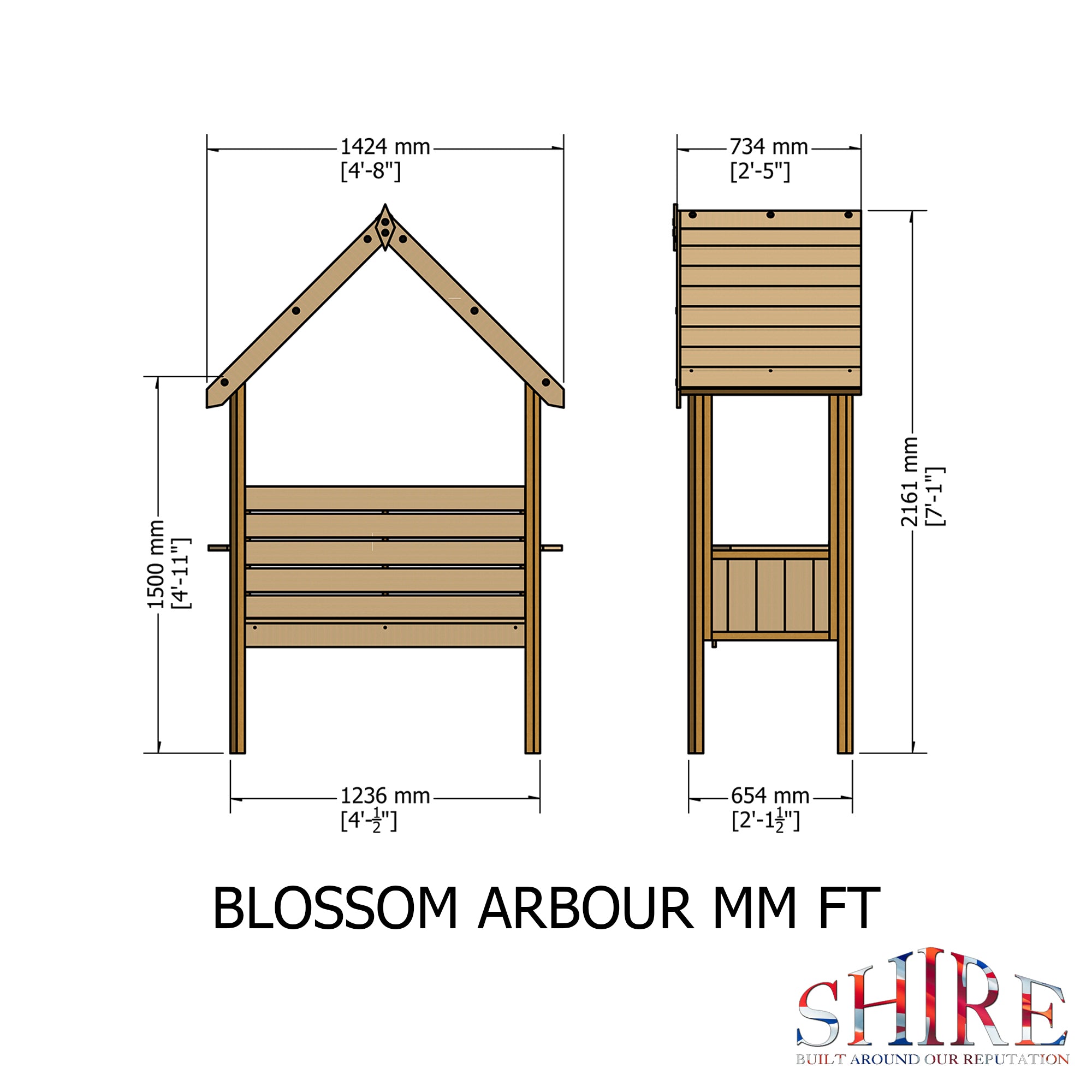 Shire Pressure Treated Blossom Arbour BLOS0101DSL-1AA 5060437987232 - Outside Store