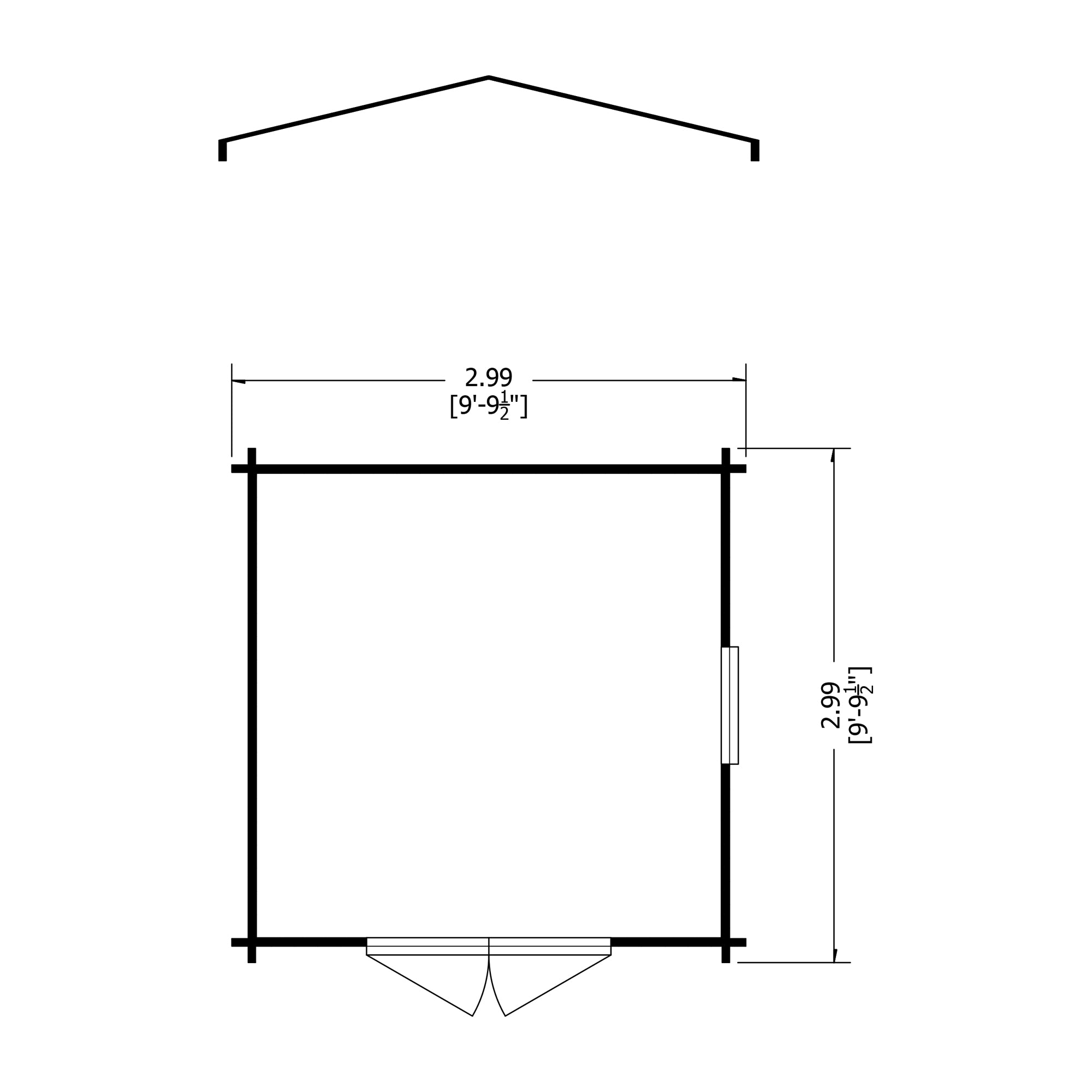 Shire Bradley 19mm Log Cabin (10x10) BRLY1010L19-1AA - Outside Store