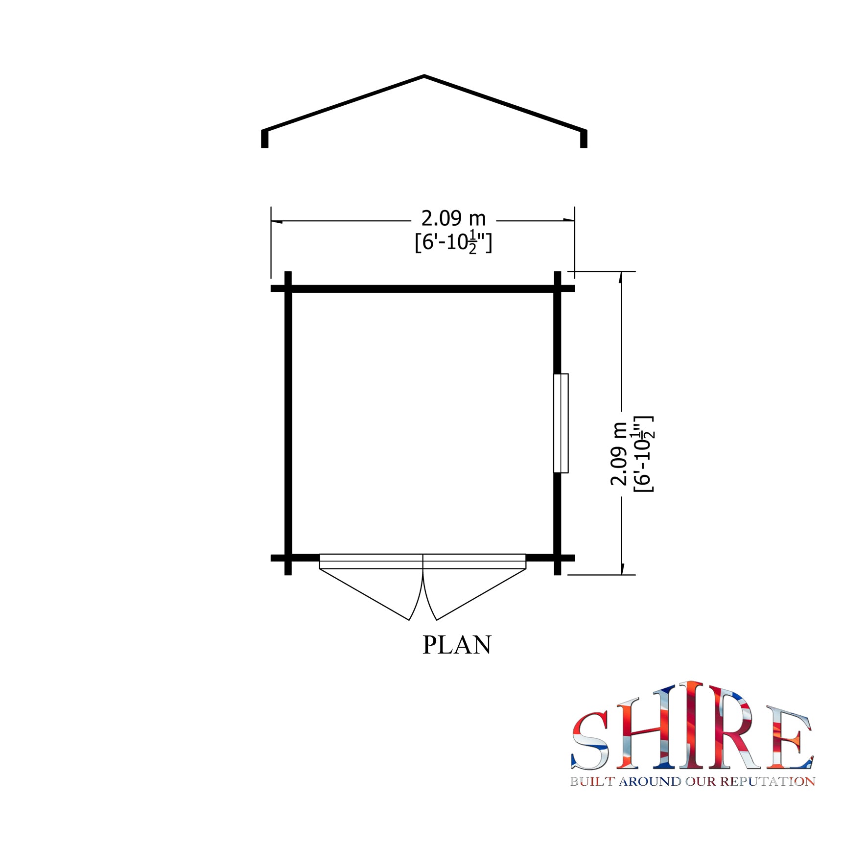 Shire Bradley 19mm Log Cabin (7x7) BRLY0707L19-1AA 5060437984484 - Outside Store