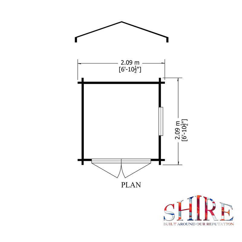 Shire Bradley 19mm Log Cabin (7x7) BRLY0707L19-1AA 5060437984484 - Outside Store