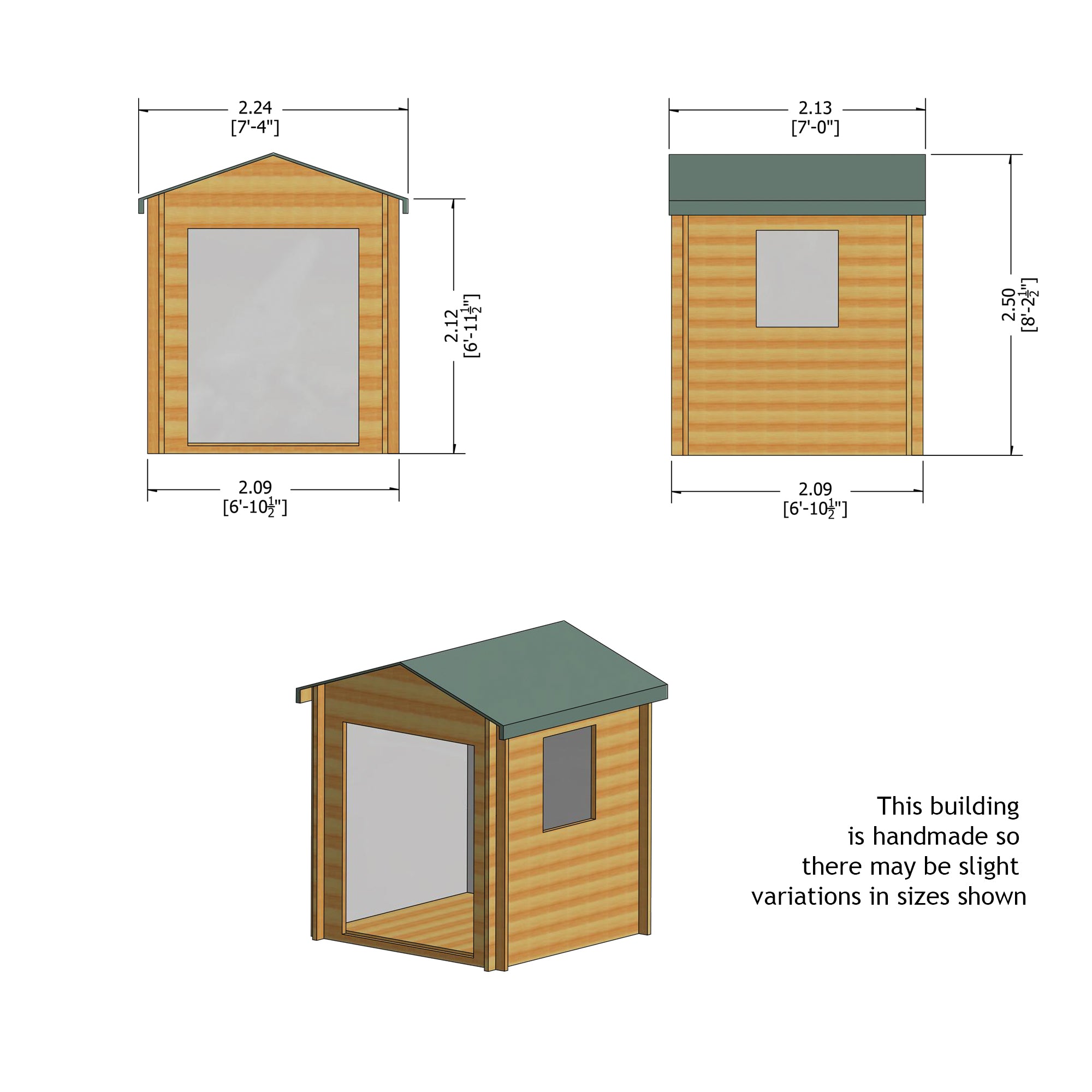 Shire Bradley 19mm Log Cabin (7x7) BRLY0707L19-1AA 5060437984484 - Outside Store