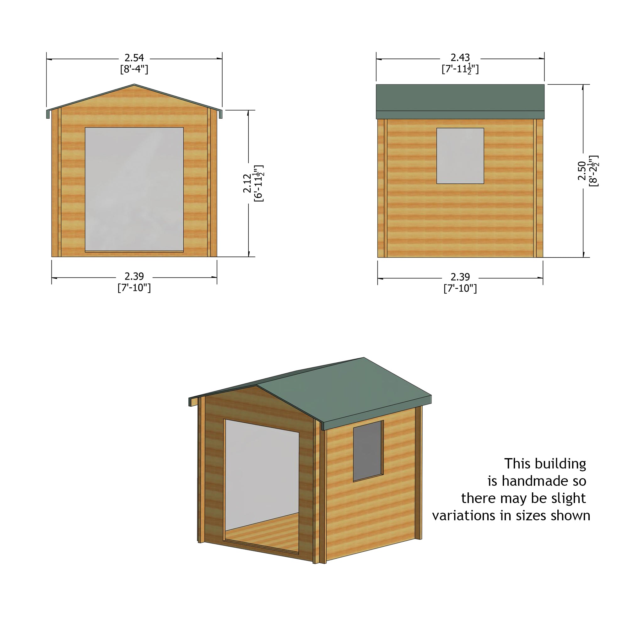 Shire Bradley 19mm Log Cabin (8x8) BRLY0808L19-1AA 5060437984491 - Outside Store