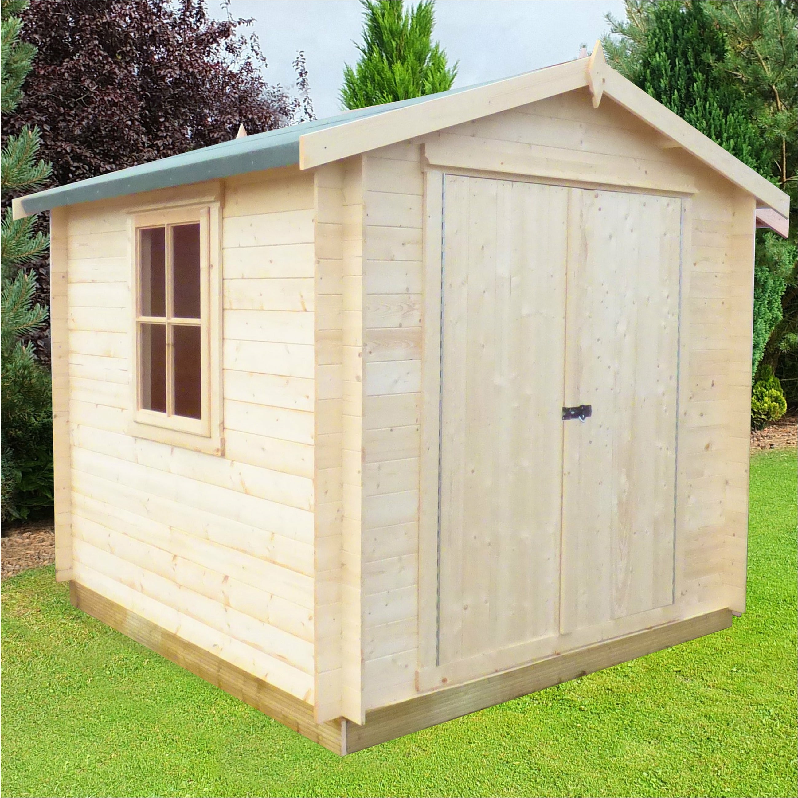 Shire Bradley 19mm Log Cabin (8x8) BRLY0808L19-1AA 5060437984491 - Outside Store