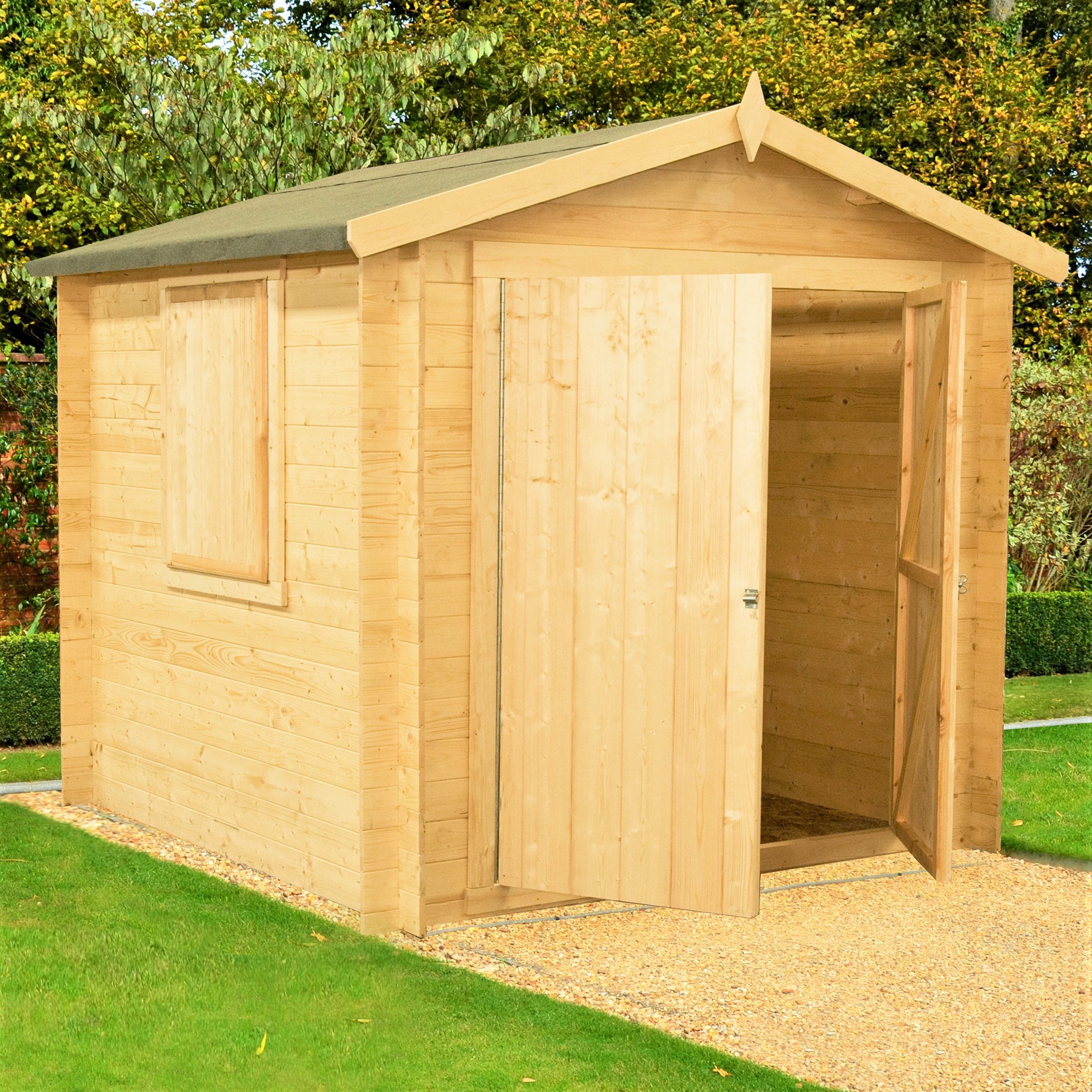 Shire Bradley 19mm Log Cabin (7x7) BRLY0707L19-1AA 5060437984484 - Outside Store