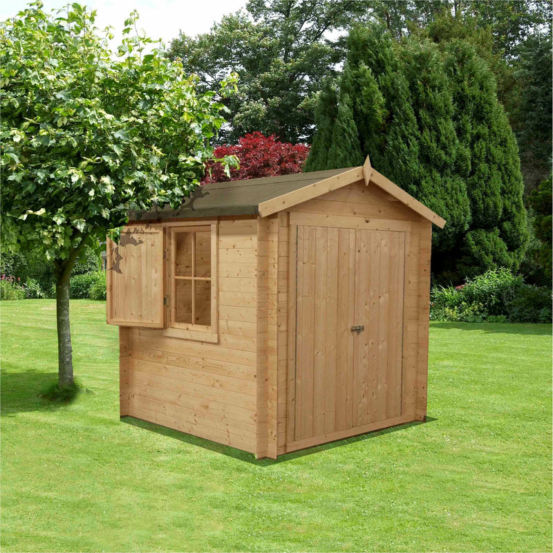 Shire Bradley 19mm Log Cabin (8x8) BRLY0808L19-1AA 5060437984491 - Outside Store