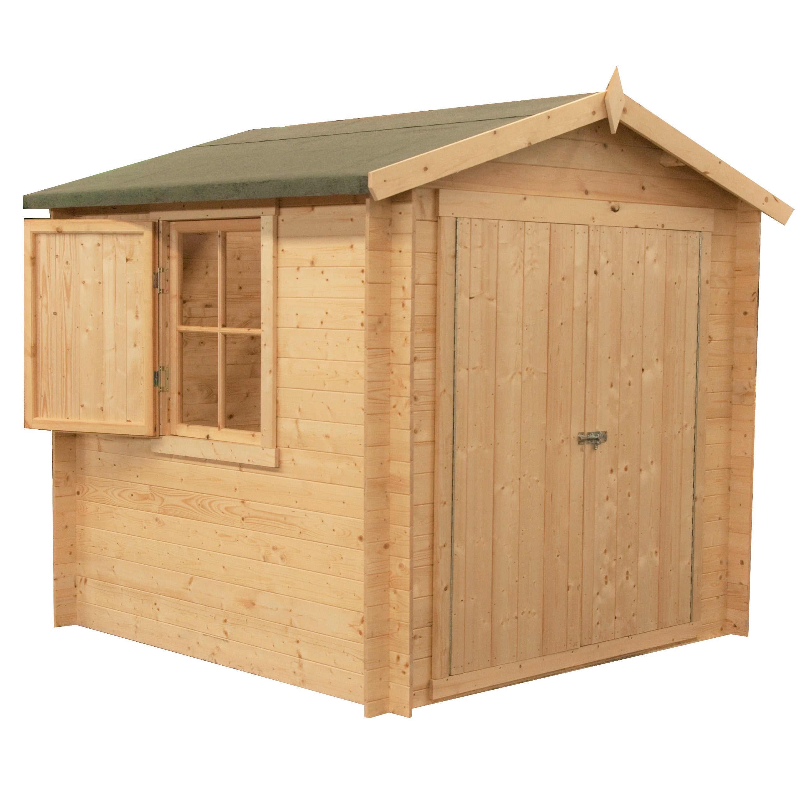 Shire Bradley 19mm Log Cabin (8x8) BRLY0808L19-1AA 5060437984491 - Outside Store