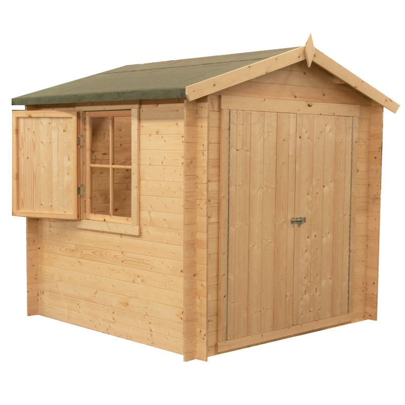 Shire Bradley 19mm Log Cabin (8x8) BRLY0808L19-1AA 5060437984491 - Outside Store