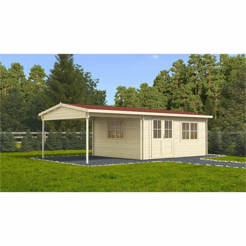 Eurowood (Eurovudas) Bravo Log Cabin 8x4m (26x13), 44mm - Outside Store