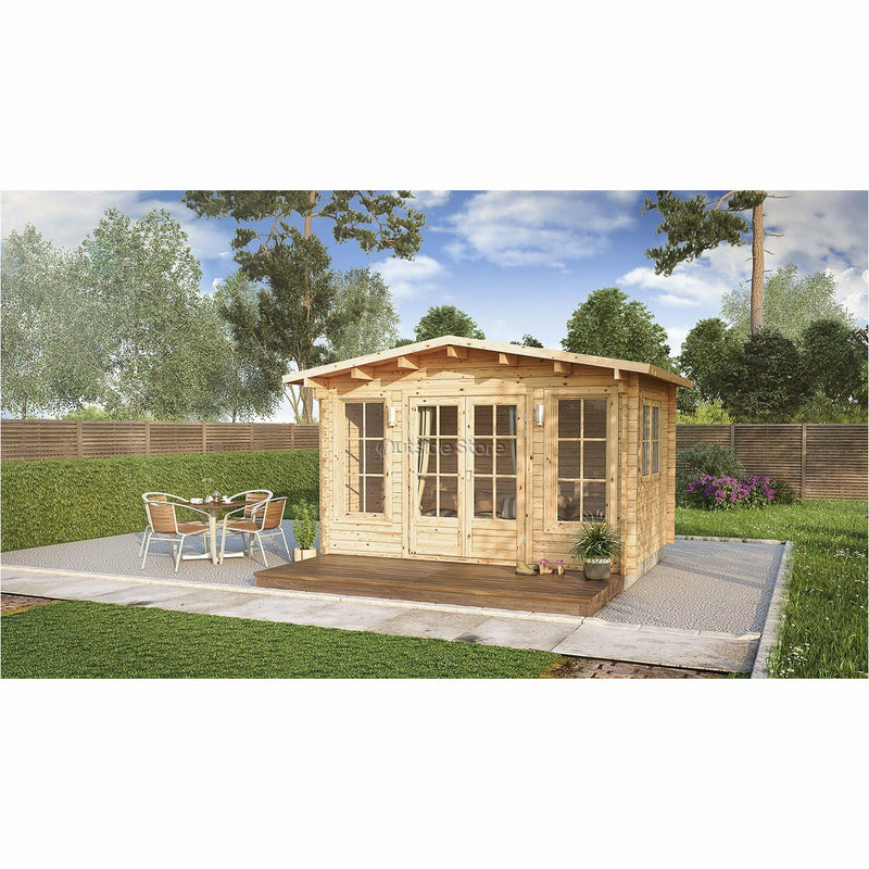 Eurowood (Eurovudas) Brighton Log Cabin 4x3m (13x10), 44mm - Outside Store