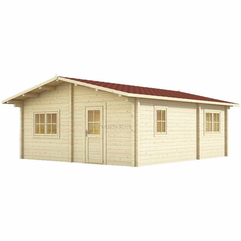 Eurowood (Eurovudas) Bristol Wooden Summerhouse 6x7m (20x23), 68mm - Outside Store