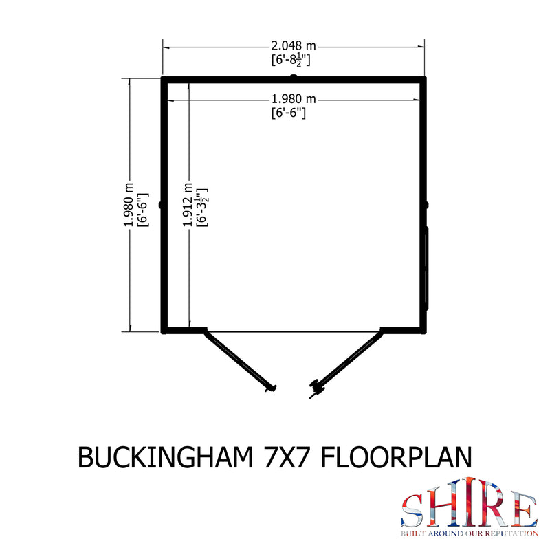 Shire Buckingham Summerhouse (7x7) BUCK0707DSL-1AA 5060437981957